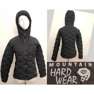 Mountain Hardwear Down Jacket Women's XS Black Hooded #Z5387